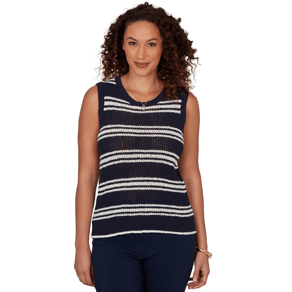 Womens Emaline Summer In The City Stripe Sweater Vest - image 