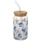 Disney Stitch Tossed with Flowers 3D 16oz. Glass Sipper - image 1