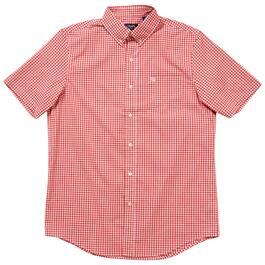 Mens Chaps Checkered Button Down Shirt - Poppy Red