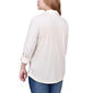 Womens NY Collection 3/4 Roll Sleeve Airflow Casual Button Down - image 3