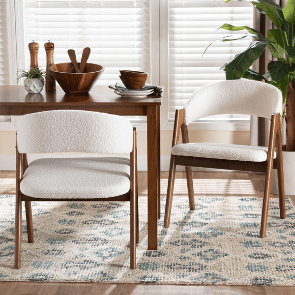Baxton Studio Virden Boucle Upholstered Dining Chair - Set of 2