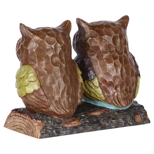 Hi-Line Gift Owl Couple with Welcome Sign Garden Statue