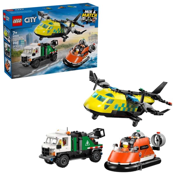 LEGO(R) City Airplane Service Truck & Hovercraft Building Kit