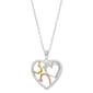 Tri-Color Heart Pendant Necklace - image 1