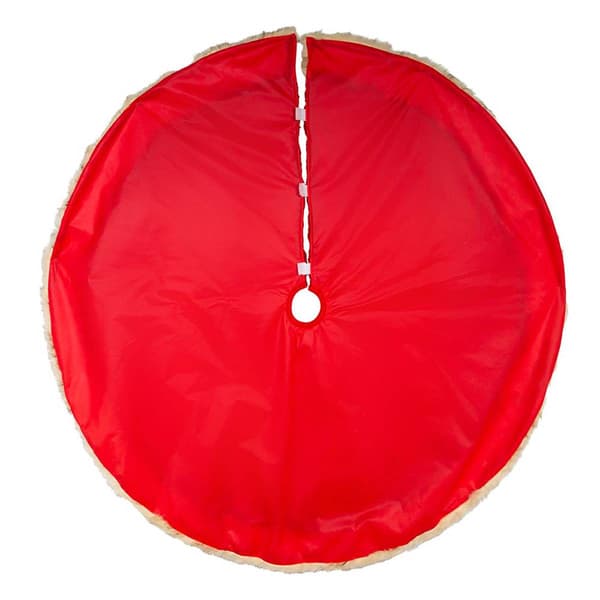 Kurt S. Adler 48in. Red Knit Faux Fur Tree Skirt