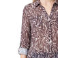 Womens NY Collection Roll Tab Sleeve Zebra Mesh Tunic Blouse - image 4