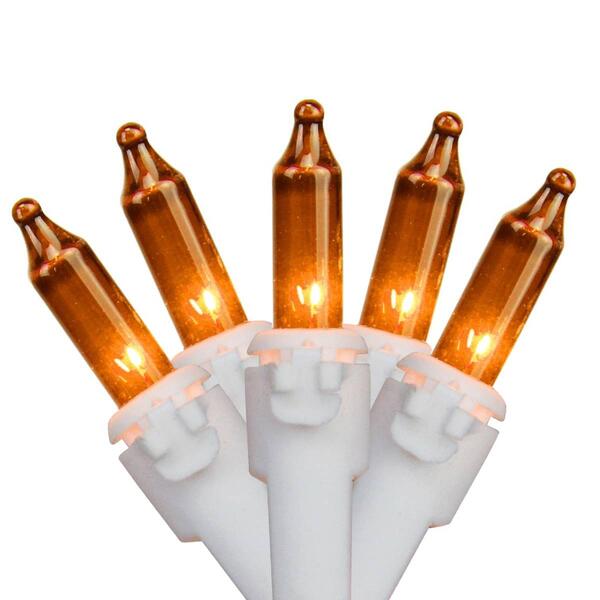 Northlight Seasonal 7ft. Orange Christmas Light Set - White Wire - image 