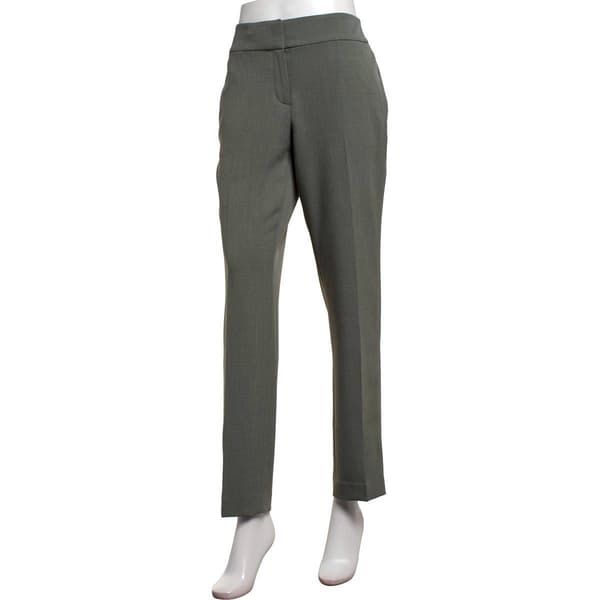 Plus Size Kasper Fly Front Slim Straight Leg Dress Pants
