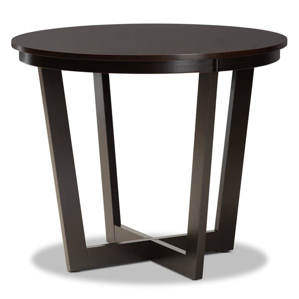 Baxton Studio Morigan Sand Fabric Dark Brown Wood 5pc. Dining Set