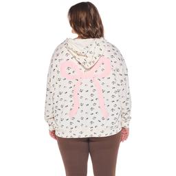 Juniors Plus Rebel Veil Puff Graphic Boyfriend Zip Front Hoodie