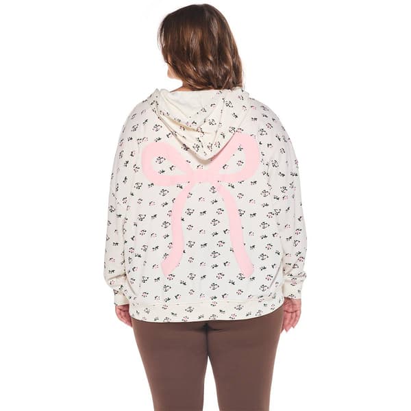 Juniors Plus Rebel Veil Puff Graphic Boyfriend Zip Front Hoodie