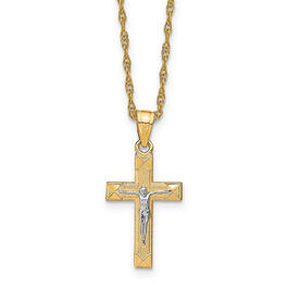 Gold Classics&#40;tm&#41; 10kt. Yellow Gold Cross Pendant with Christ Image