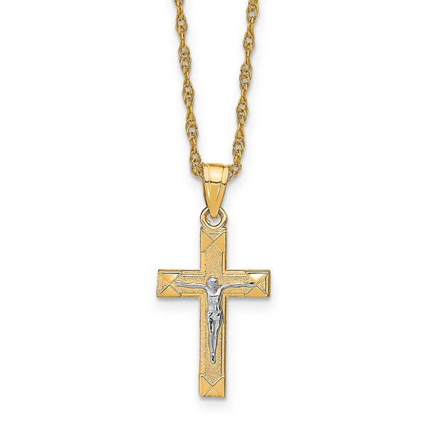 Gold Classics&#40;tm&#41; 10kt. Yellow Gold Cross Pendant with Christ Image - image 