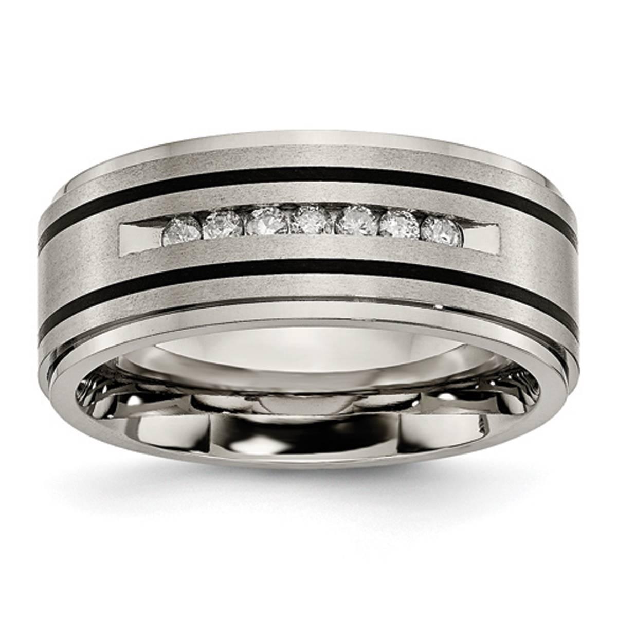 Mens Endless Affection™ Titanium Enameled 1/4ctw. Diamond...