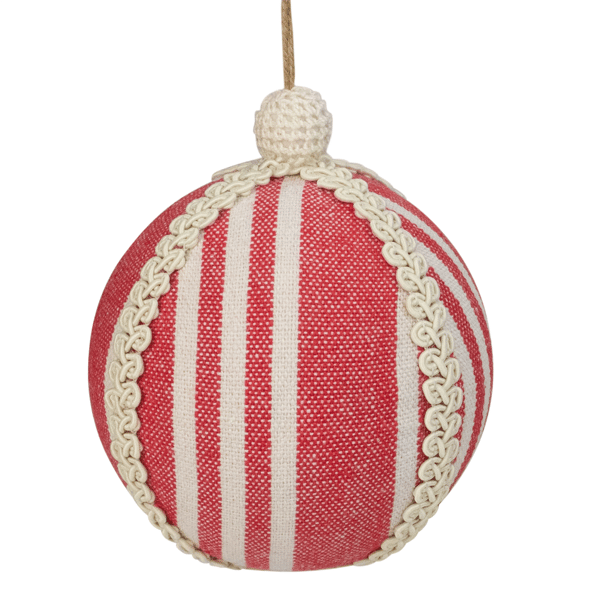 Northlight 4.75in. Red & White Striped Ball Christmas Ornament