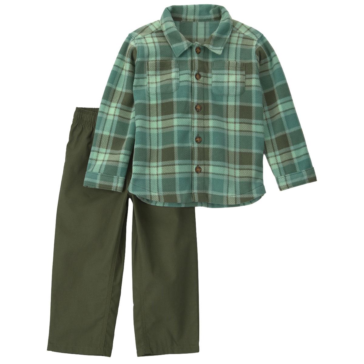 Toddler Boy Carter''s(R) 2pc. Plaid Fleece Shacket & Pants Set