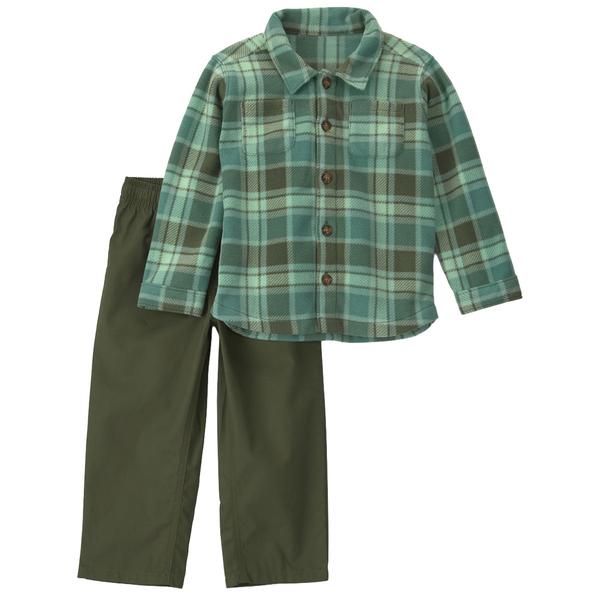 Toddler Boy Carter''s(R) 2pc. Plaid Fleece Shacket & Pants Set - image 