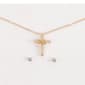 Gold-Tone Cubic Zirconia Pave Cross Pendant & Round Earrings Set - image 1