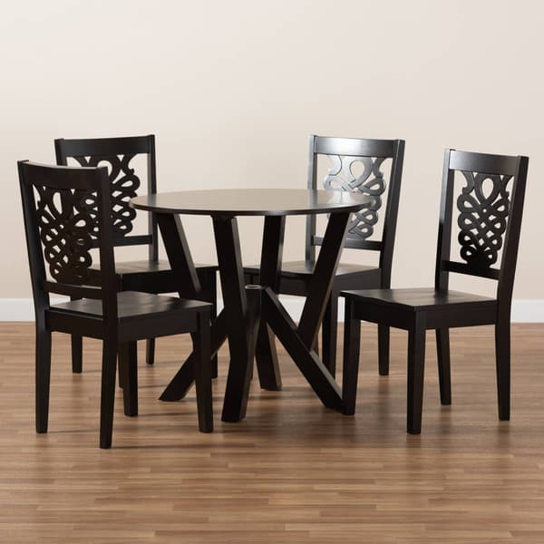 Baxton Studio Valda Walnut Brown Finished Wood 5pc. Dining Set