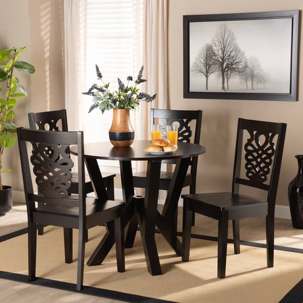 Baxton Studio Valda Walnut Brown Finished Wood 5pc. Dining Set