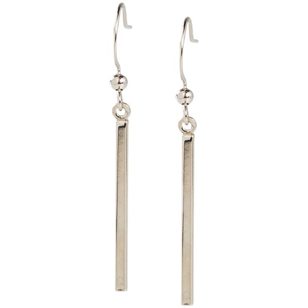 Design Collection Silver-Tone Drop Bar Earrings - image 