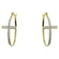 Accents by Gianni Argento Gold Diamond Accent Cross Hoop Earrings - image 1