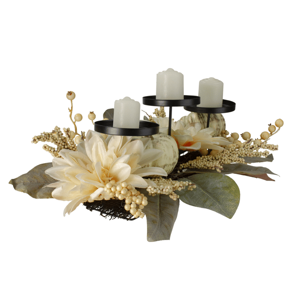 Northlight Dahlia Fall Harvest Candle Holder Centerpiece