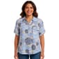 Plus Size Emily Daniels Elbow Sleeve One Pocket Dot Blouse - image 1