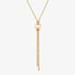 Gold Classics&#40;tm&#41; Circle & Bar on Rope Chain Lariat Necklace - image 1