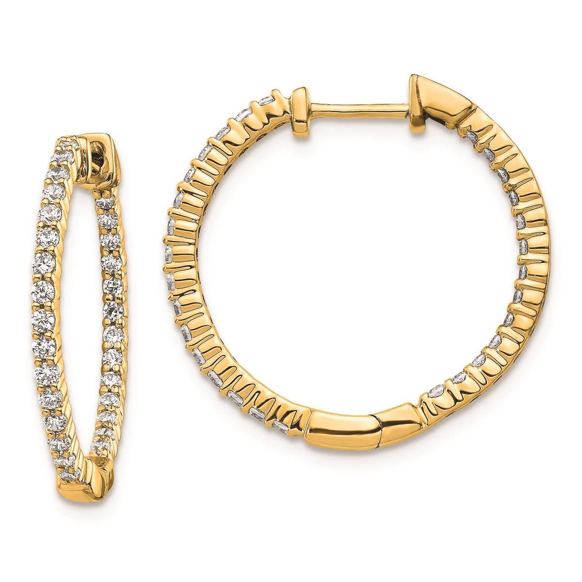 Pure Fire 14kt. Yellow Gold Lab Grown Diamond Round Hoop...