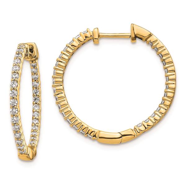 Pure Fire 14kt. Yellow Gold Lab Grown Diamond Round Hoop Earrings