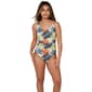 Womens Nicole Miller Studio Bronzed Palm Leaf One Piece Swimsuit - image 1