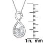 Gemminded Sterling Silver 6mm Heart White Topaz Infinity Pendant - image 5