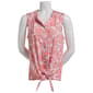 Plus Size Emily Daniels Sleeveless Tie Front Tropical Leaf Blouse - image 1
