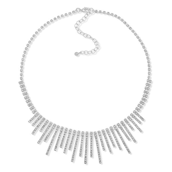 You're Invited Silver-Tone Crystal Statement Collar Necklace - image 