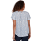 Womens Emaline Sapphire Serenade II Short Sleeve Floral Blouse - image 2