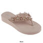Womens Capelli New York Flower & Pearl Trim Flip Flops - image 3