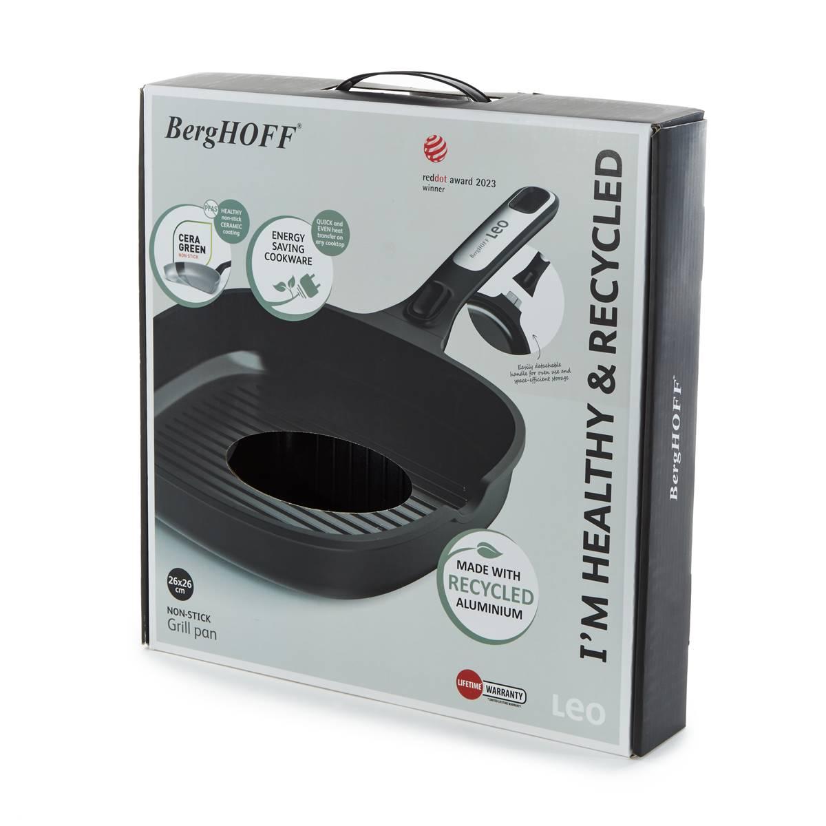 BergHOFF Phantom Nonstick 10.25in. Ceramic Grill Pan