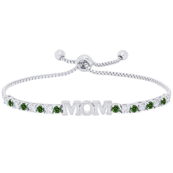 Gianni Argento Lab Created Emerald & CZ Mom Adjustable Bracelet - image 