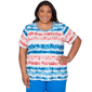 Plus Size Alfred Dunner Lady Liberty Americana Tie Dye Stripe Tee - image 1