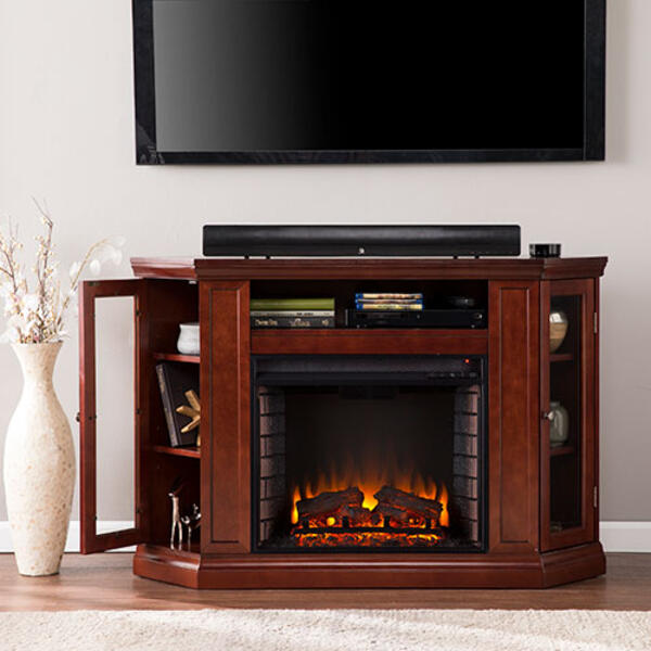 Southern Enterprises Warm Cherry Media Electric Fireplace - image 