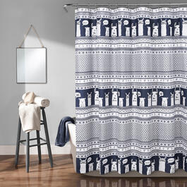 Lush Decor(R) Llama Stripe Shower Curtain