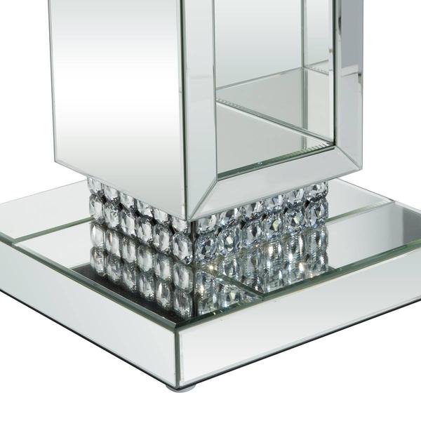 9th & Pike® Silver Wood Glam Pedestal Table