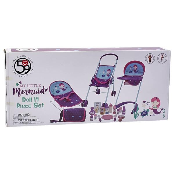 509 Crew 19pc. Mermaid Doll Play Set - image 