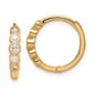 Gold Classics&#40;tm&#41; 14kt. Cubic Zirconia 12mm Hoop Earrings - image 1