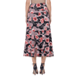 Womens 24/7 Comfort Apparel Black &amp; Red Floral Maxi Skirt - image 2