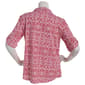 Petite Emily Daniels Short Sleeve 1 Pocket Print Blouse-Barbados - image 3