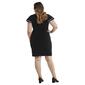 Plus Size MSK Flutter Rhinestone Trim Ruched Side Dress - image 2