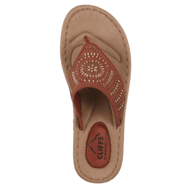 Womens Cliffs by White Mountain Cienna Memory Foam Thong Sandals