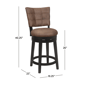 HH2 Home Kaede Wood Counter Height Brown Swivel Stool - image 6